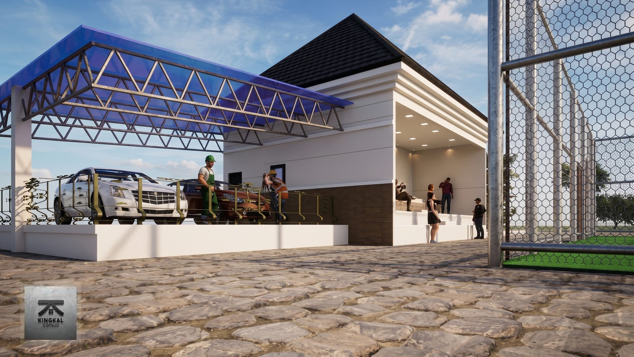 Car wash center (architectural render)