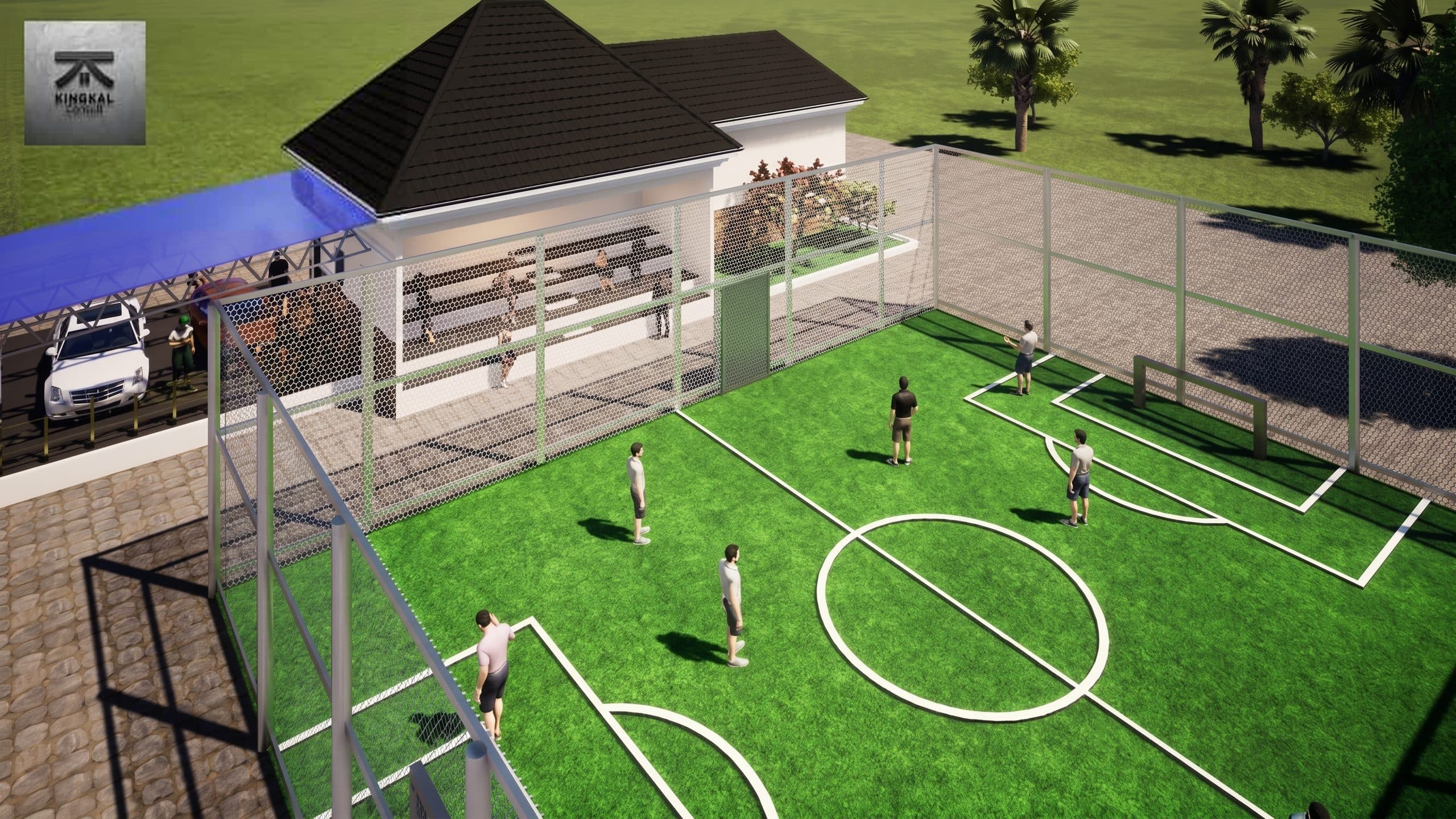 Mini football pitch (architectural render)